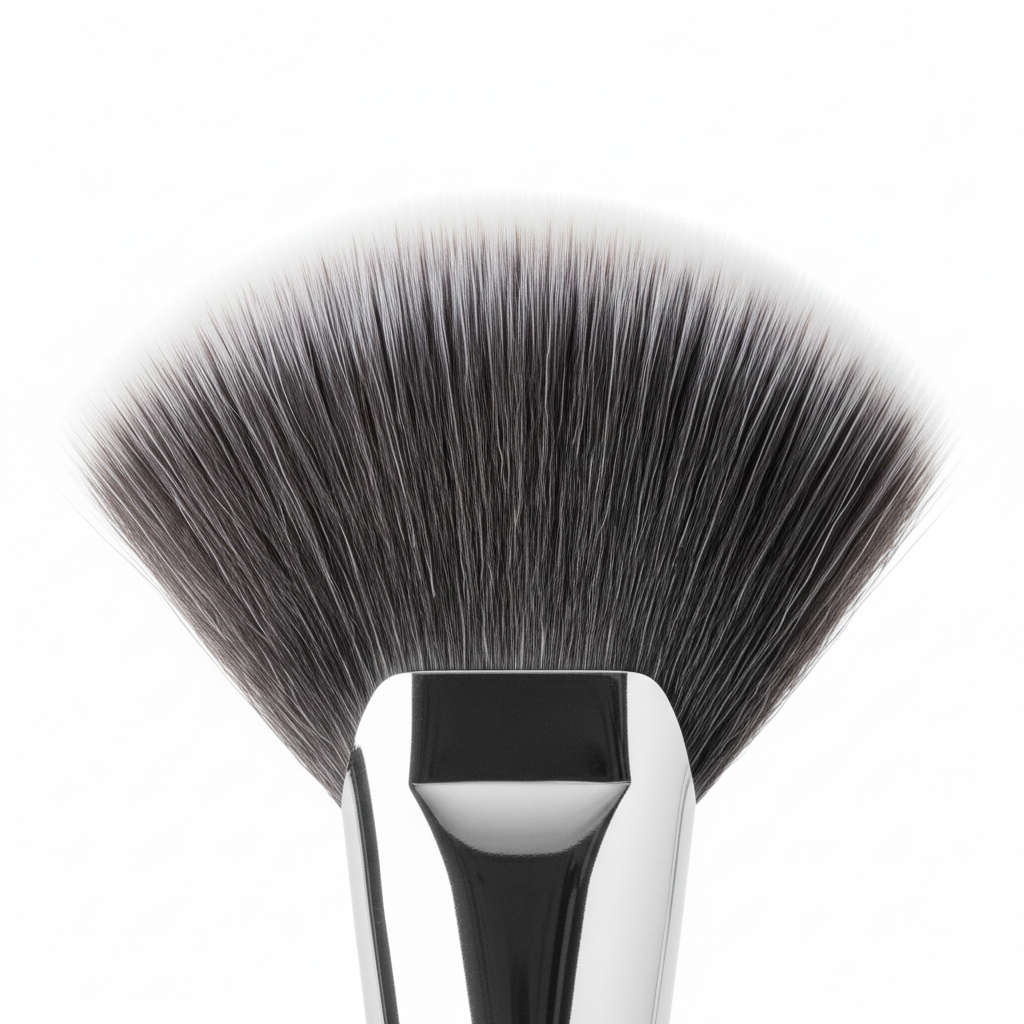 Close-up macro shot of ultra-fine synthetic fan bristles